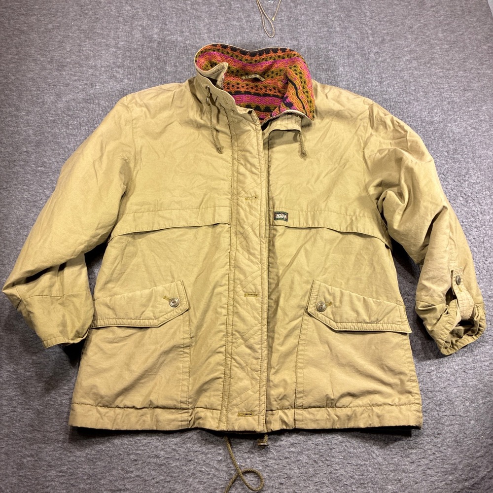 Nino Mexican Jacket Mens Large Tan Vintage Aztec Pattern Lined Full Zip